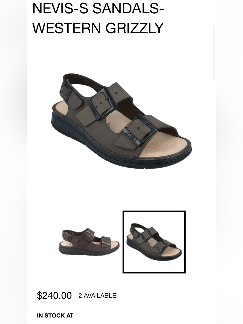 Finn Comfort Nevis-S Men's Brown Two-Buckle Sandals